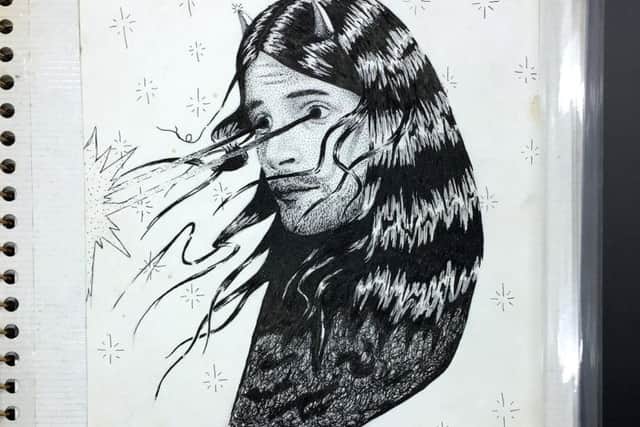 A drawing of Ozzy Osbourne, due to be auctioned in Sheffield. Photo: Sheffield Auction Gallery
