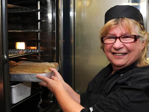Barbara Renshaw is retiring as a pastry chef at Tapton School after 40 years. Her flapjack is very popular with hungry pupils and teaching staff. Picture: Andrew Roe
