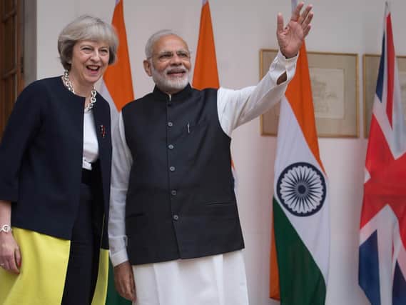 Prime Minister Theresa May in India. Photo: Stefan Rousseau/PA Wire