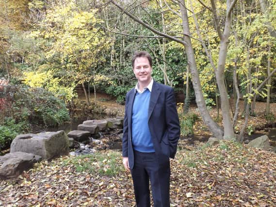 Sheffield Hallam MP Nick Clegg in Endcliffe Park, which has been nominated for the Fields in Trust UK's Best Park Award