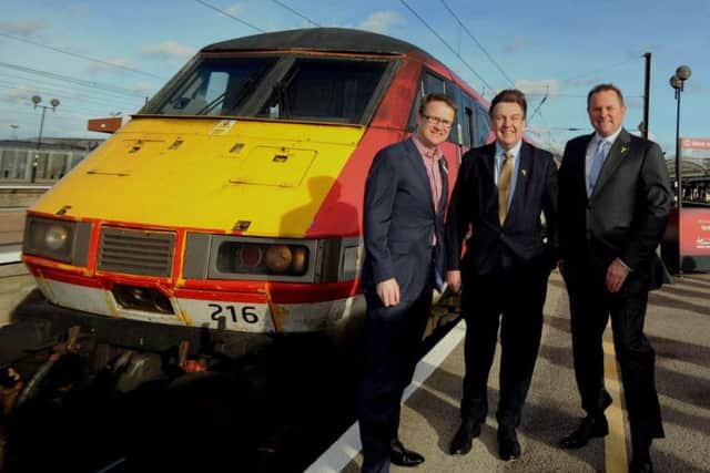 Virgin Trains East Coast MD David Horne, pictured far right with Welcome To Yorkshire CE Sir Gary Verity and Culture Secretary John Whittingdale, unveils "great boost"