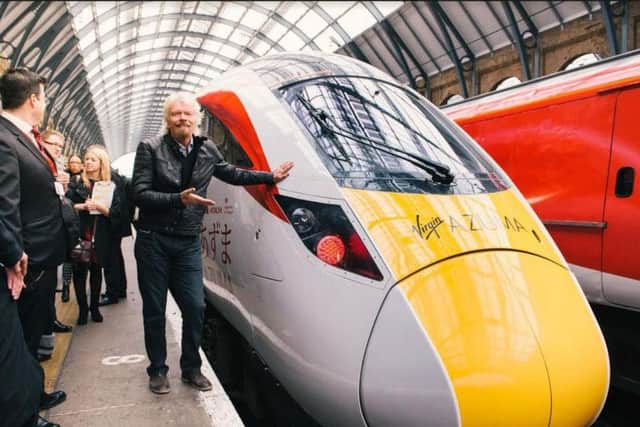 Virgin boss Sir Richard Branson unveils protoype of high speed Azuma trains that will run East Coast route within two years