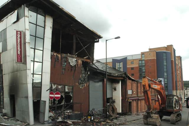 The former Gatecrasher nightclub is demolished.