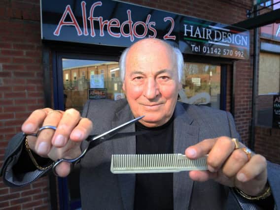 Alfredo Baretta outside his salon in Chapeltown