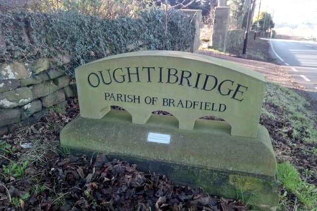 This stone greets visitors to Oughtibridge