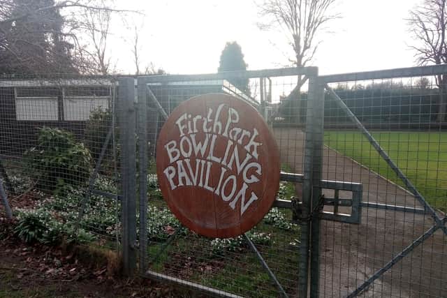 The entrance to Firth Park bowling pavilion