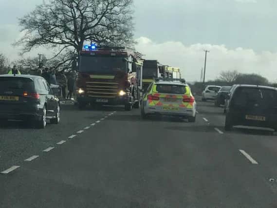 The scene of the crash on the A18.