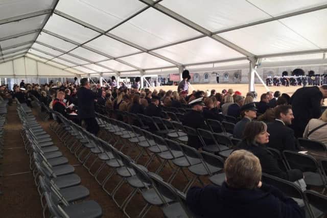 Empty seats at the memorial unveiling (Stewart Hill)