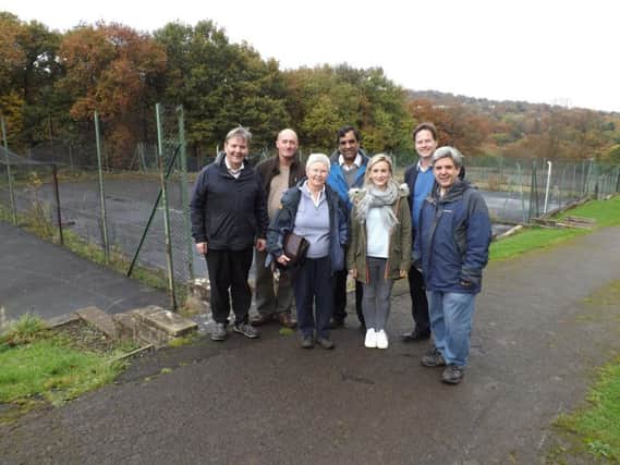 MP Nick Clegg in Bingham Park with councillors and members of the friends group