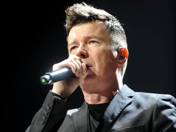 Rick Astley on stage at Sheffield City Hall. (Photo: Robin Burns).