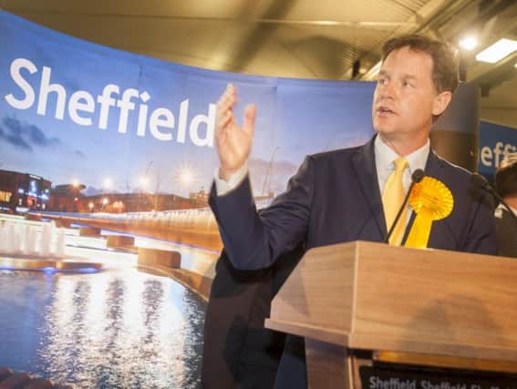 Former Deputy Prime Minister Nick Clegg makes a speech after losing his Sheffield Hallam seat in the election to Labour - Picture: Dean Atkins
