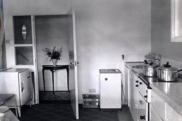 The luxurious and modern interior of the flats when they opened in 1961.