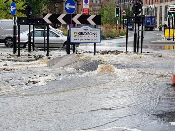 Burst water main in Sheffield - image from John Saunders