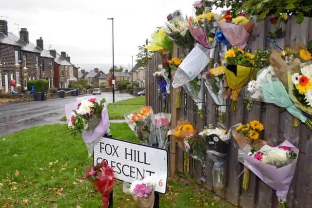 Floral tributes left at the scene