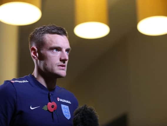 Jamie Vardy speaks to the press ahead of England's double-header with Germany and Brazil. PA Sport