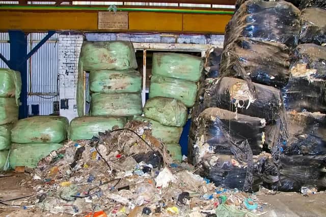 Piles of rubbish were abandoned inside the warehouse.