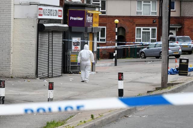 Forensic experts are examining a crime scene in Woodthorpe this morning