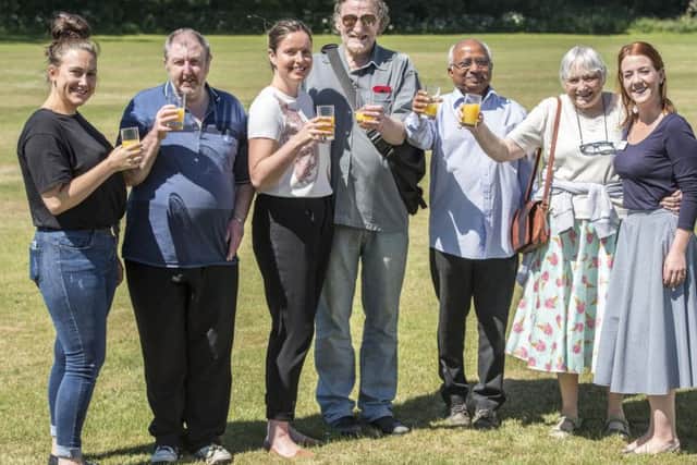 Age Better in Sheffield hosted a get together in memory of Jo Cox MP at Niagara Centre. (L-R) Brooke Leigh, Harry Whieldon, Ruth Hawke, Tony Willis, Mohan Babi, Kathryn Chambers and Ruby Smith