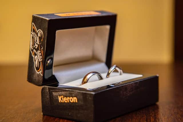 The ring box was also Steelers themed (Picture: Focus-photography)