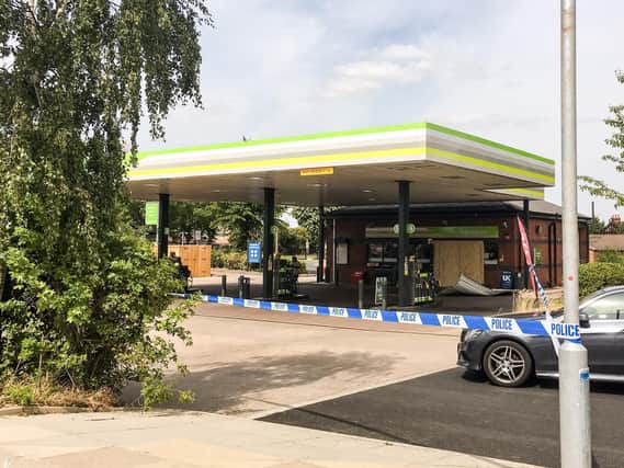 A police cordon at Edlington Service Station on Wednesday. Picture: Marie Caley.