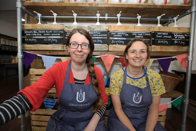 Dr Rebecca Atkinson and Dr Kirsty Burnet, co-owners of zero waste shop Unwrapped in Crookes.