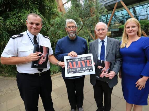 Chief Constable Stephen Watson, Councillor Jim Steinke, Police and Crime Commissioner Alan Billings and Star editor Nancy Fielder
