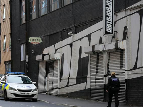 Police outside the nightclub this morning