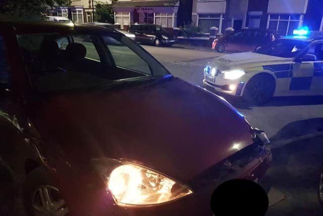 A woman was arrested after crashing a stolen car in Doncaster