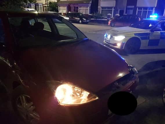 A woman was arrested after crashing a stolen car in Doncaster