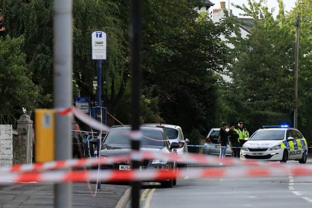 A police cordon on Wostenholm Road, Sharrow, this morning