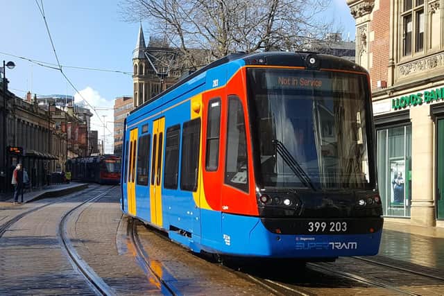 A tram-train being trialled in Sheffield. A transport masterplan published by the Sheffield City Region outlines potential new stops and stations across South Yorkshire