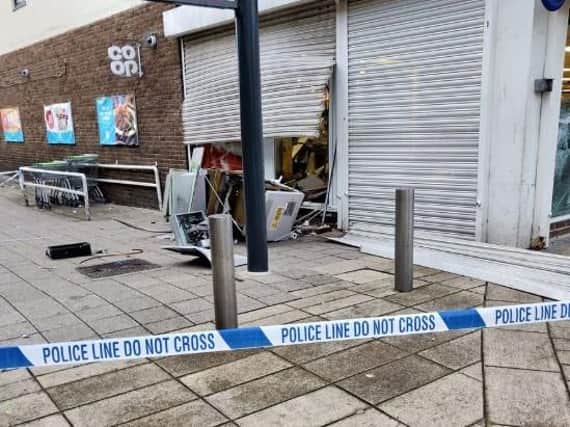 A cash machine was blown up in Hoyland