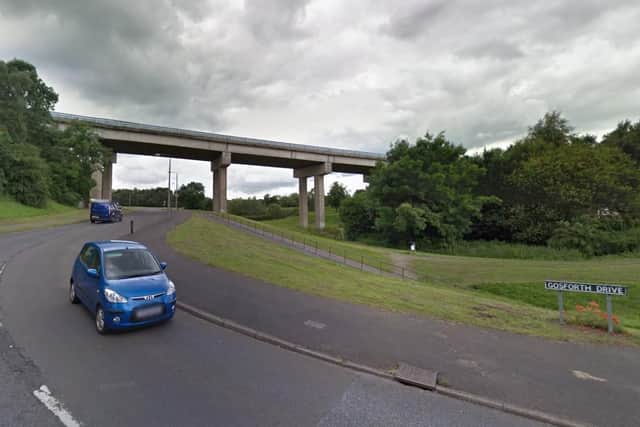 A Sheffield man is fighting for life after his car left the Dronfield bypass and plunged onto the road below