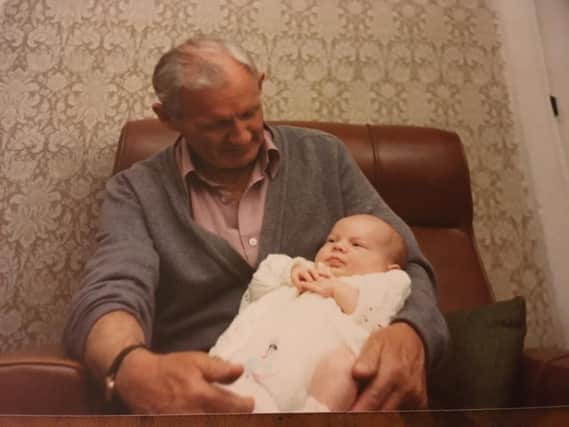 John Miskell, with his grandson Ben Miskell as a baby