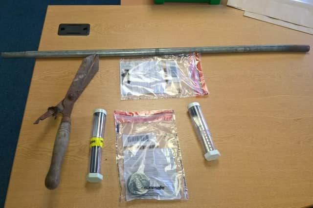 Drugs, two knives and and two items that looked liked theyd been stored for future use were found by police in Burngreave.