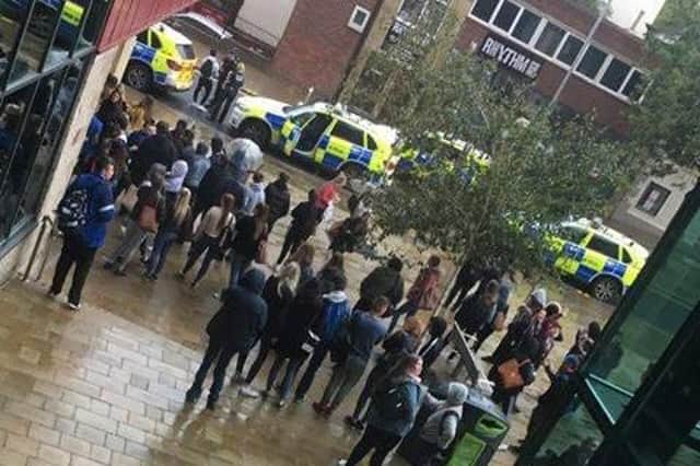 Police at Barnsley College - Credit: Melanie Clarke