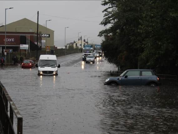 Flood waters on Sheffield Road (Picture: George Griffiths)