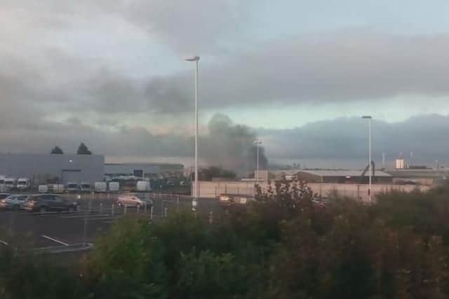 Plumes of smoke can be seen in Kirk Sandall, Doncaster, this morning