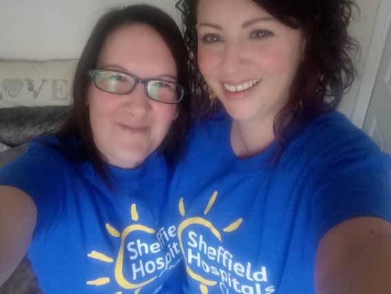 Friends Clair Robshaw (left) and Karla Griffiths (right) will jump out of a plane to raise funds for Sheffield Hospitals Charity.
