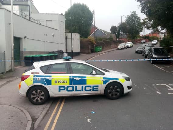 A Police cordon on Walkley Lane in Hillsborough, following reports of a double stabbing