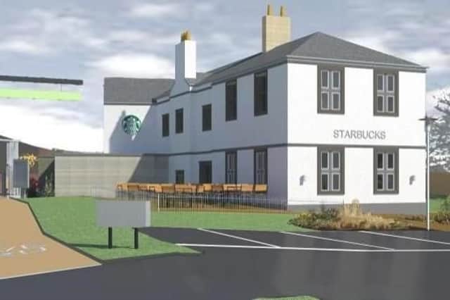 How Carbrook Hall would look if it is converted into a drive-through Starbucks cafe (pic: DLP Planning/West Street Leisure)