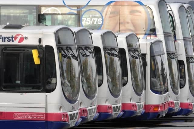 First buses.