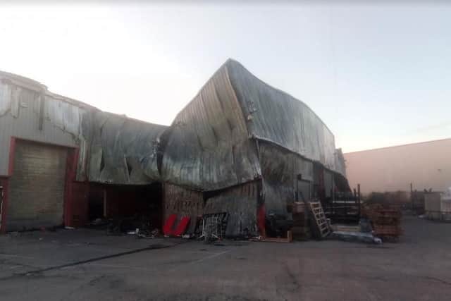 This is all that remains of an industrial unit which went up in flames in Doncaster last week