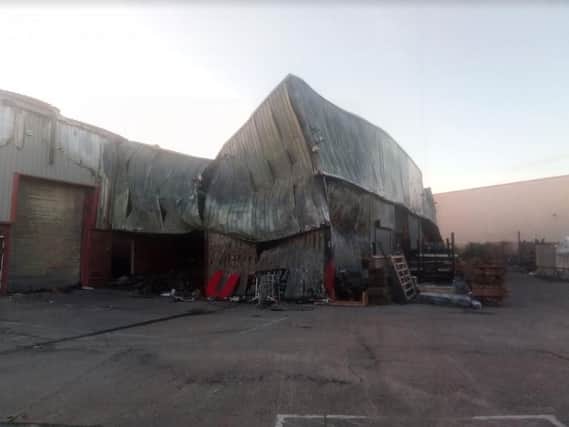 This is all that remains of an industrial unit which went up in flames in Doncaster last week