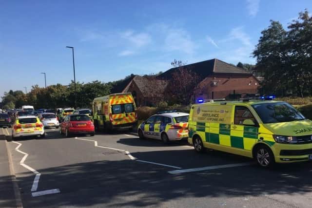 Emergency services outside Fir Vale School