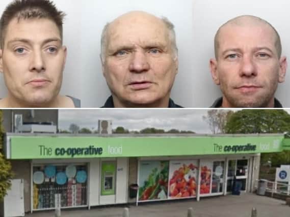 Shane Murphy, Richard Savory and Robert Dillon have been jailed following a series of armed raids on Co-op stores and McColl's stores