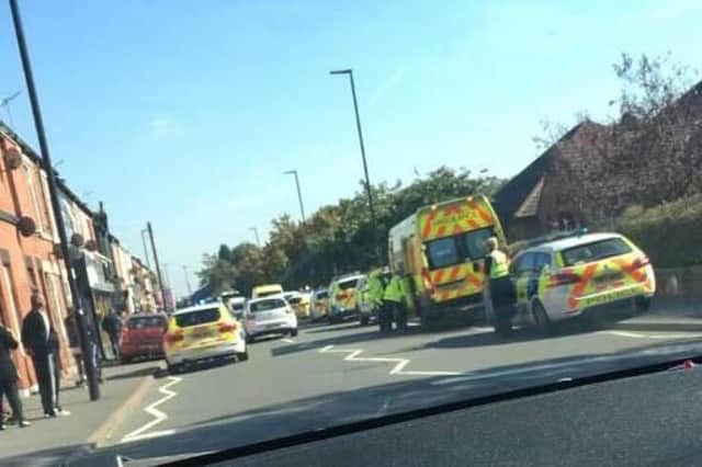 Police and paramedics dealt with a disturbance outside Fir Vale Academy yesterday