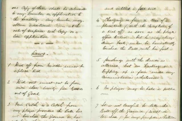 A copy of the Sheffield Rules, written in 1858 (pic: Sheffield City Council)