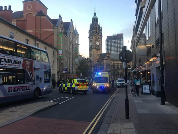 A man was reportedly hit by a bus on Leopold Street in Sheffield.