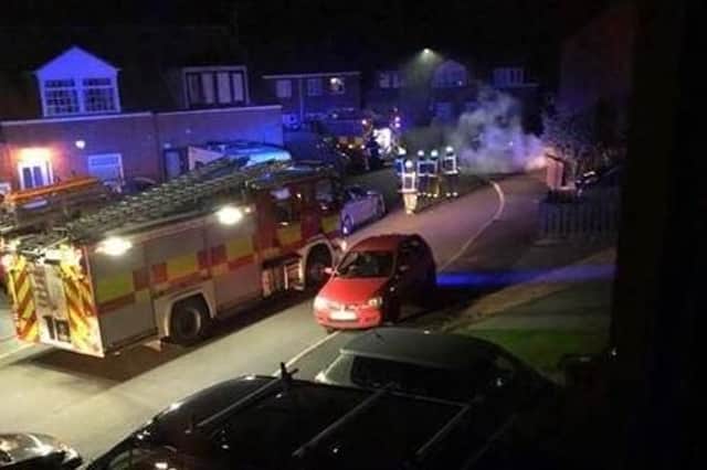 Firefighters dealt with a car fire in Sheffield last night